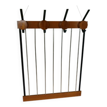 Mid-Century Teak and Metal Coat Rack, Germany, 1960s Design