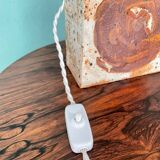 Danish Mid-Century Modern Pottery Table Lamp with Abstract Design 1975