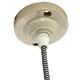 Pair of black and white industrial pendant lights with ceramic sockets