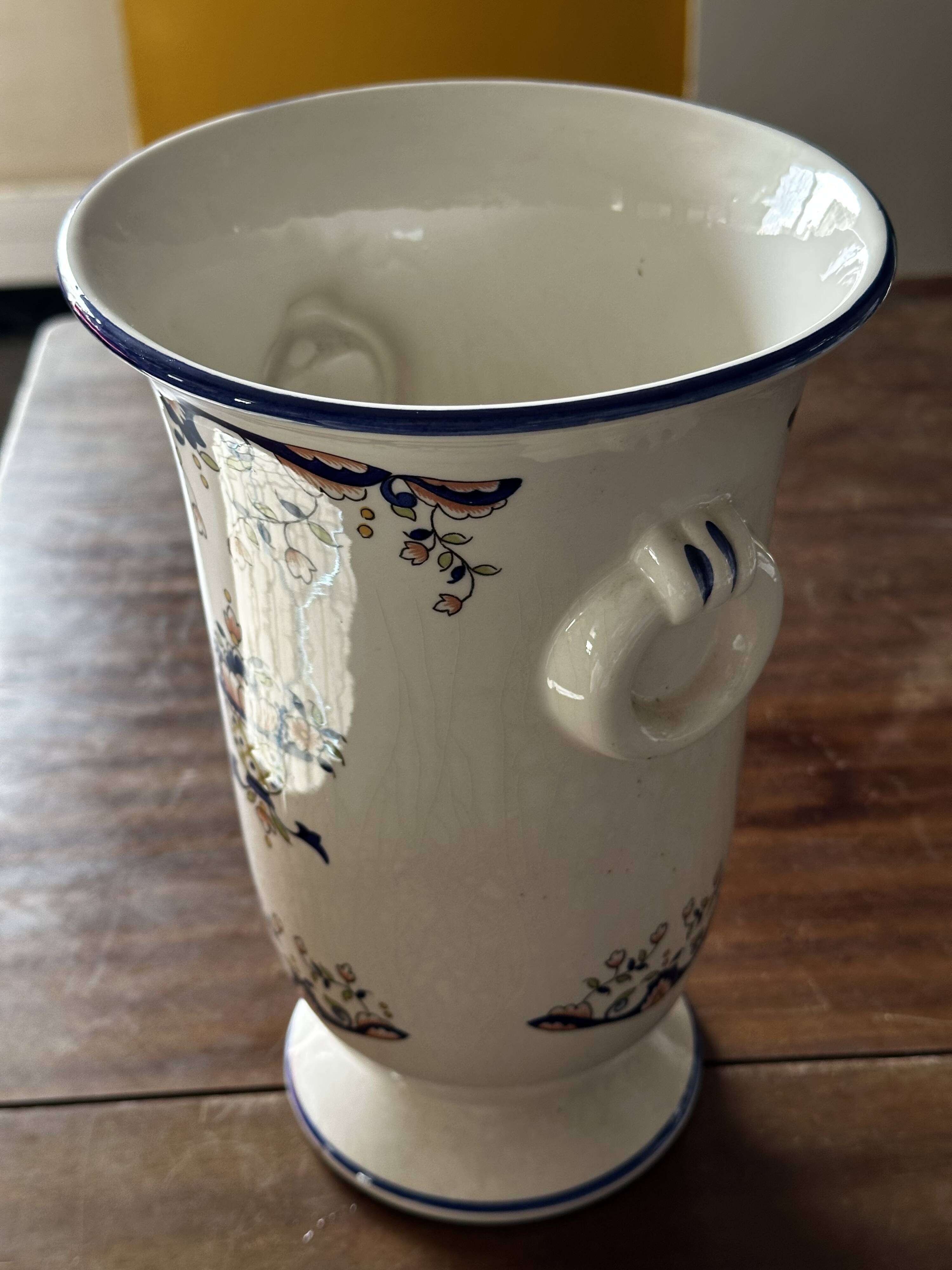 Vase en Céramique Vieux Rouen H 25 cm fin 19 e siècle