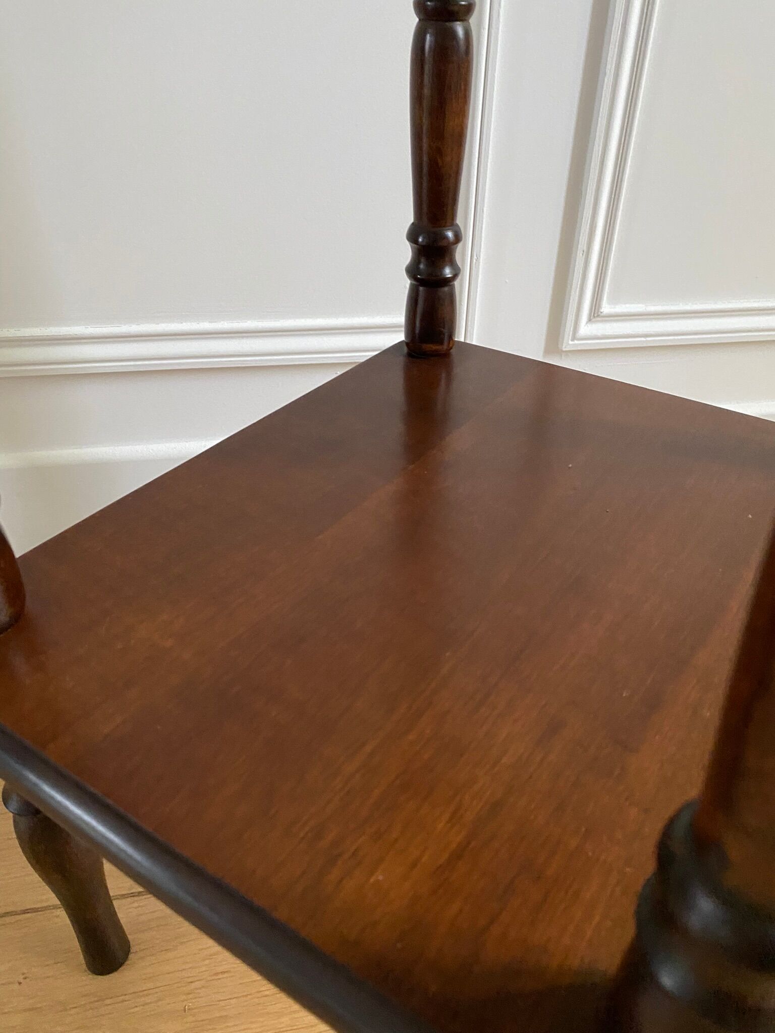 Phone table, wooden two trays