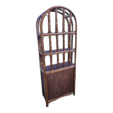 Vintage rattan bookcase shelf