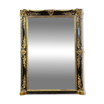 Napoleon III style mirror in lacquered and gilded wood (mid-20th century)