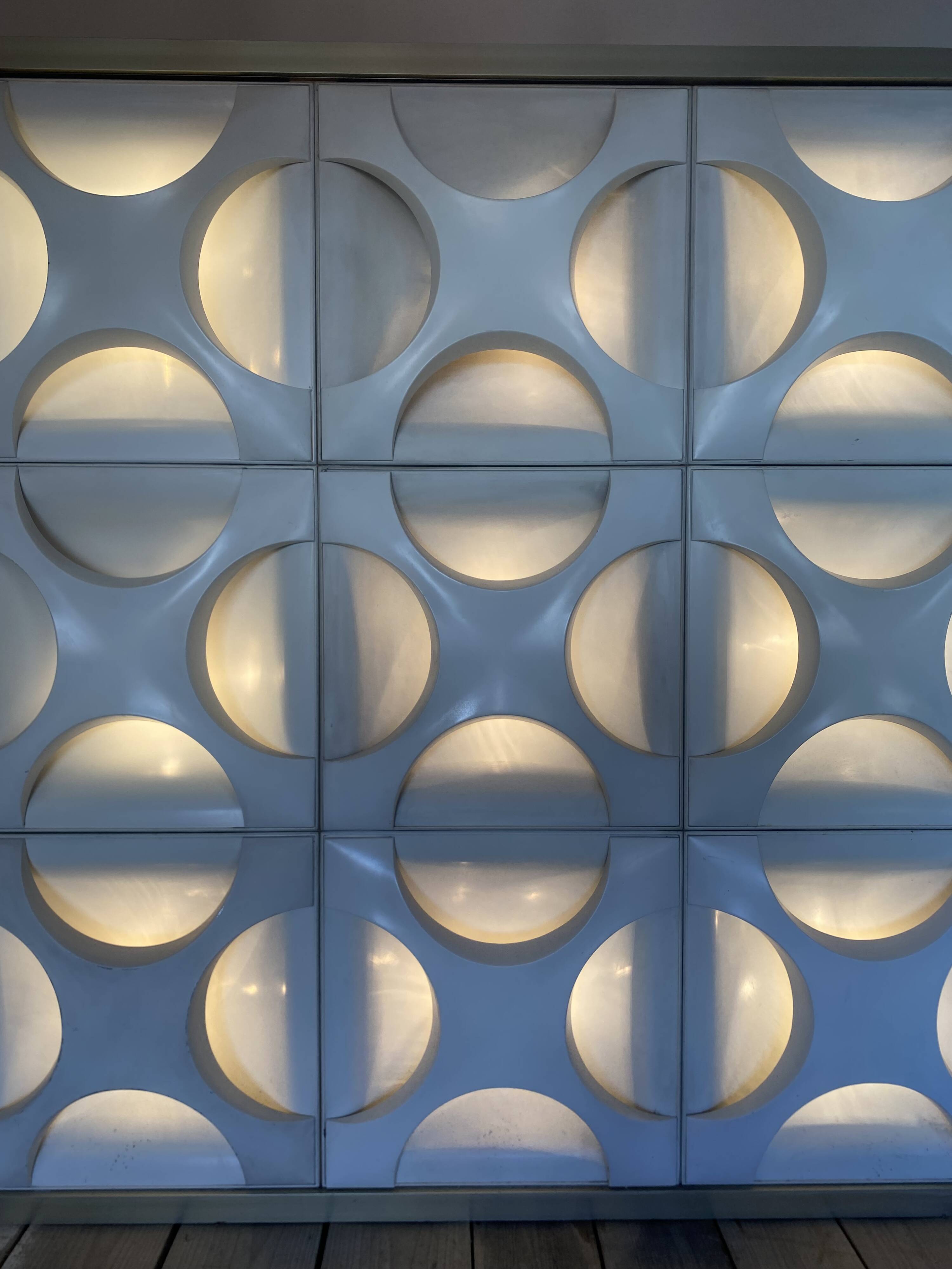 Decorative light panels. Oyster light by Rolf Krüger, 1960s, Set of 15