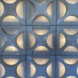 Decorative light panels. Oyster light by Rolf Krüger, 1960s, Set of 15