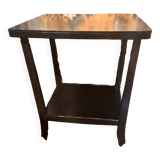 Art Deco style side table, console table on wheels, black varnished wood, 1940