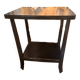 Art Deco style side table, console table on wheels, black varnished wood, 1940
