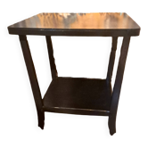 Art Deco style side table, console table on wheels, black varnished wood, 1940