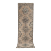 Vintage Turkish rug from Oushak, hand-woven 115x383 cm