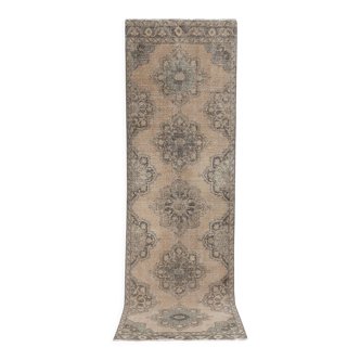 Vintage Turkish rug from Oushak, hand-woven 115x383 cm
