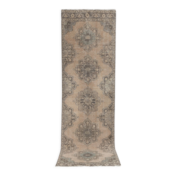 Tapis vintage turc de Oushak, tissé à la main 115x383 cm