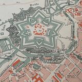 Old map of Lille in the 19th century