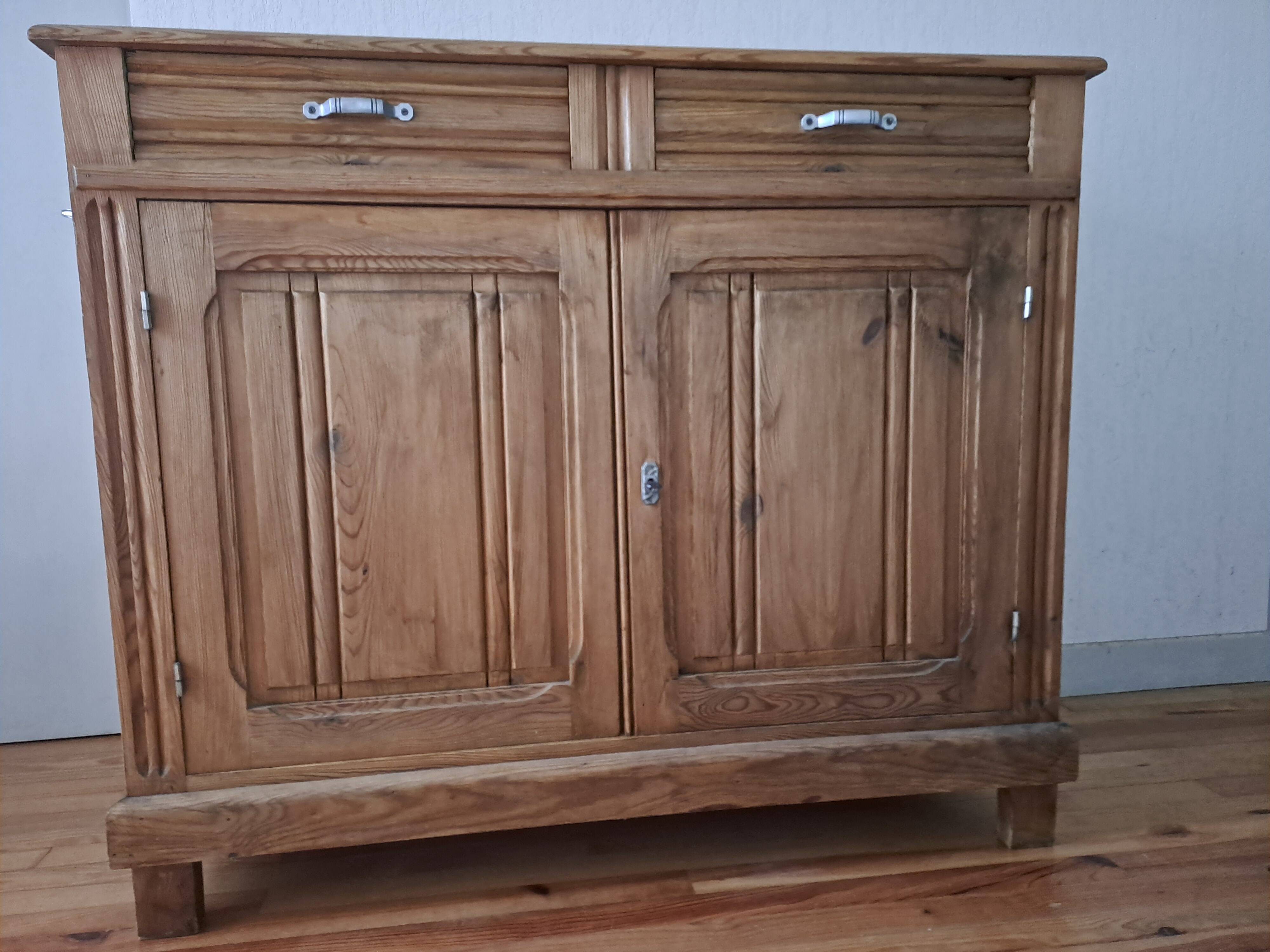 Old Parisian sideboard in raw wood