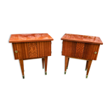 Varnished bedside tables