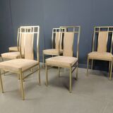 Vintage brass dining chairs by Belgochrom, 1970s