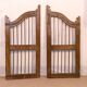 Old Burmese teak gate with openwork wrought iron panels