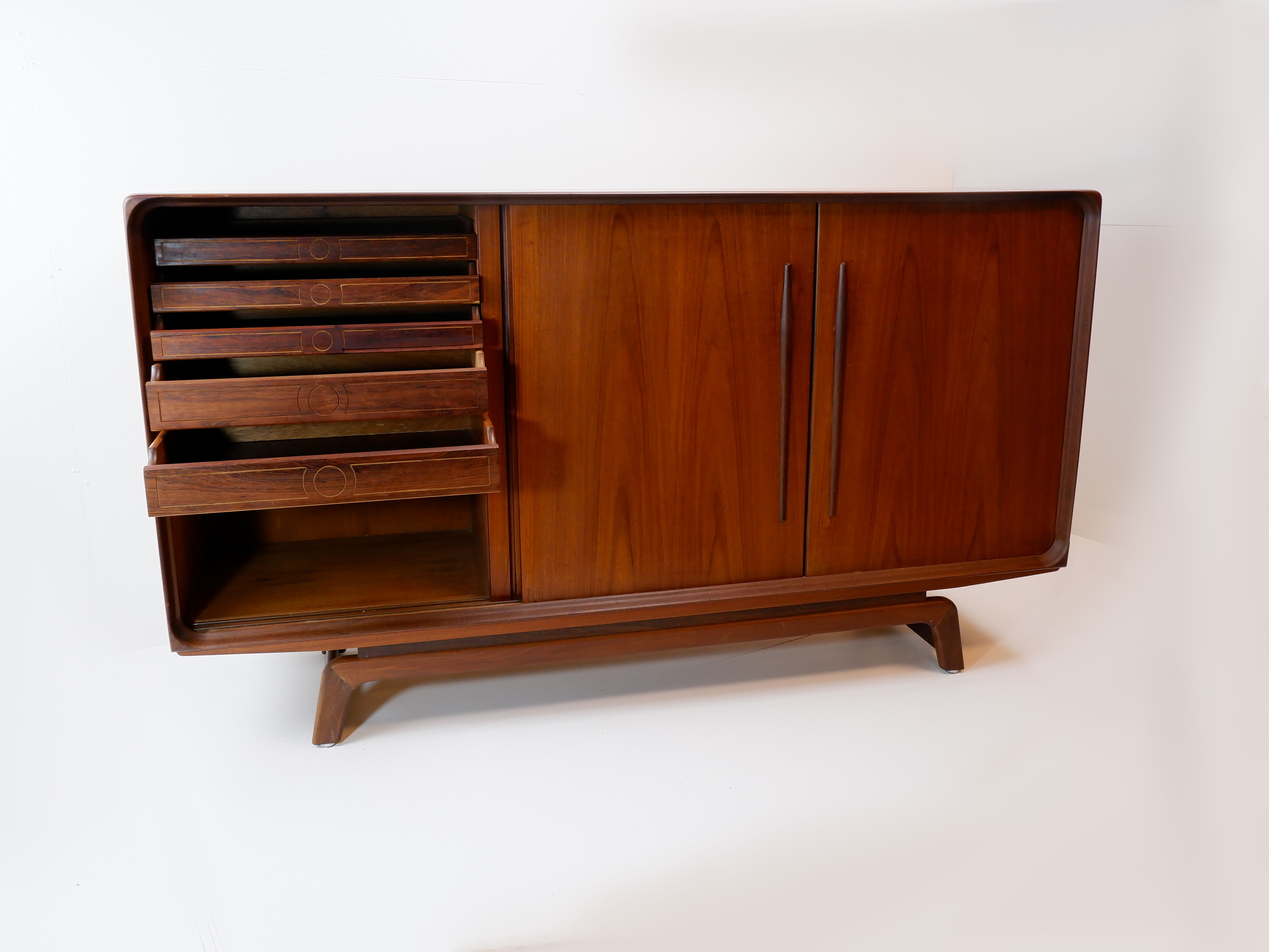 Danish teak highboard, 1960s