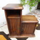 Asymmetrical brutalist furniture in solid elm
