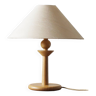 Lampe de table en bois avec abat-jour beige Design Asmuth Leuchten