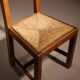 Brutalist Pair of Oak & Rush Chairs | Europe 1960s