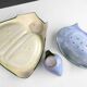 Rare Art Nouveau ceramic 3-piece asparagus set by Julius Dessler, Austria