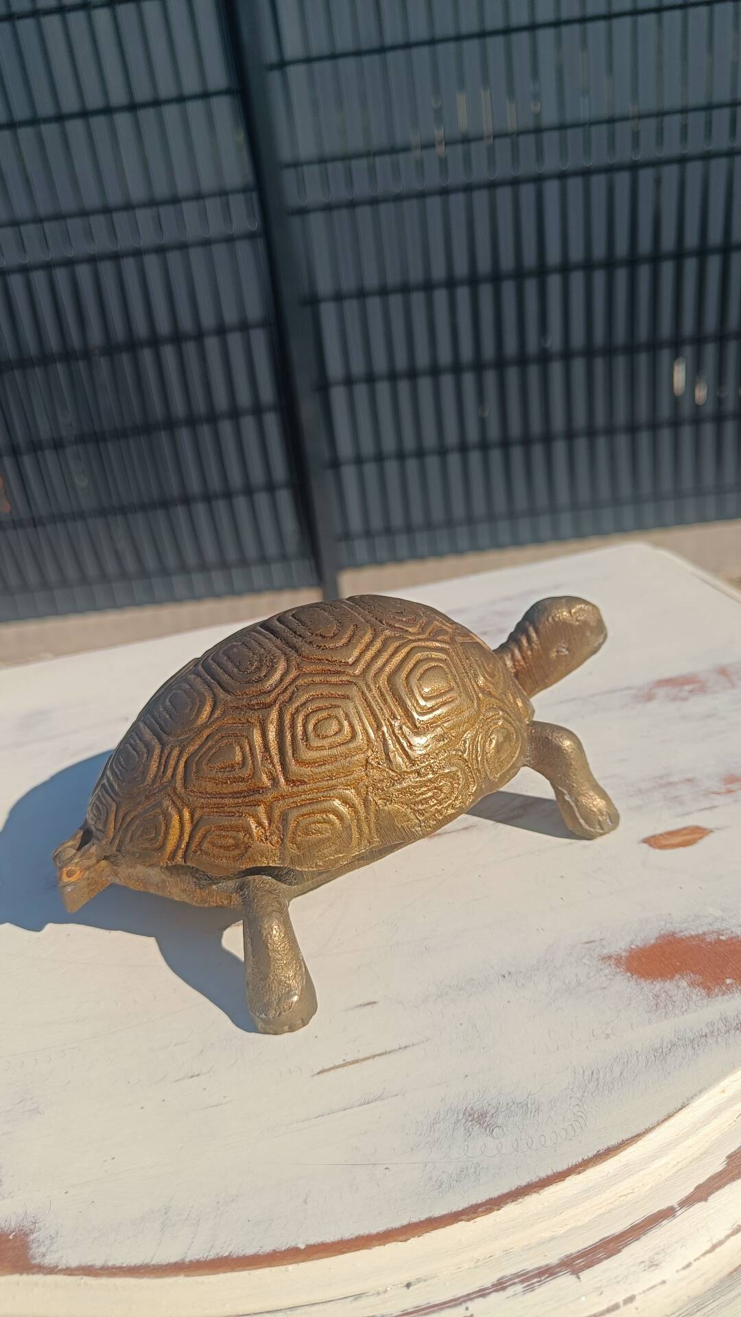 Vintage bronze turtle ashtray