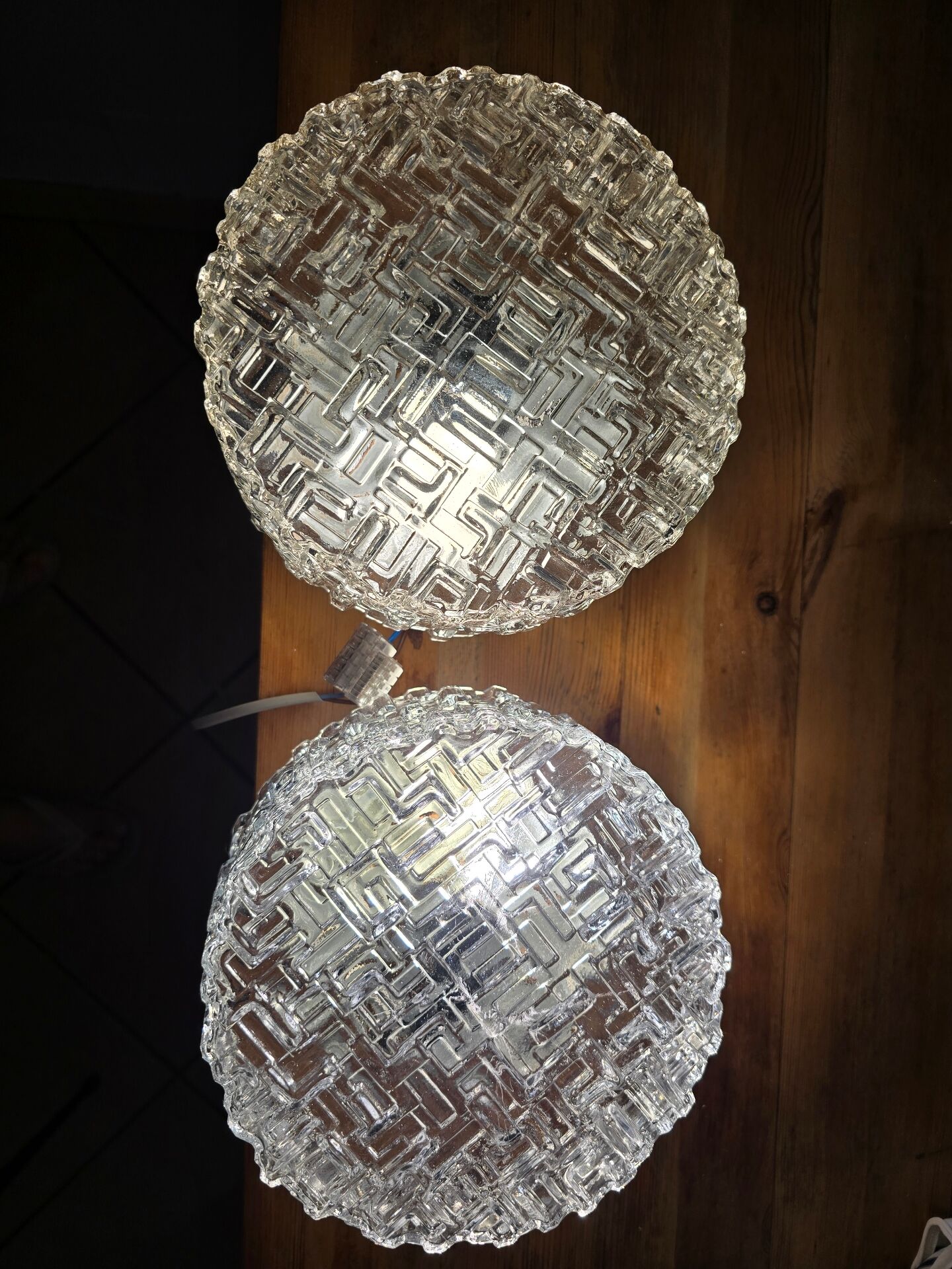 Pair of Vianne glass ceiling lights
