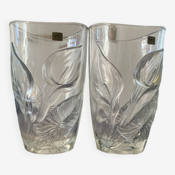 2 grands vases décor arhum - Luminarc
