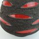 Fat lava vase schlossberg cer. 1970s brown with glossy red pattern no.64-25