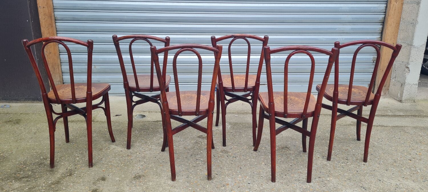 Set of 6 Fischel and EV bistro chairs