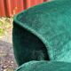 Green velvet armchair "spage age" by Beka, 1970