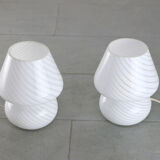 Lampe de table vintage small Murano mushroom swirl 70s