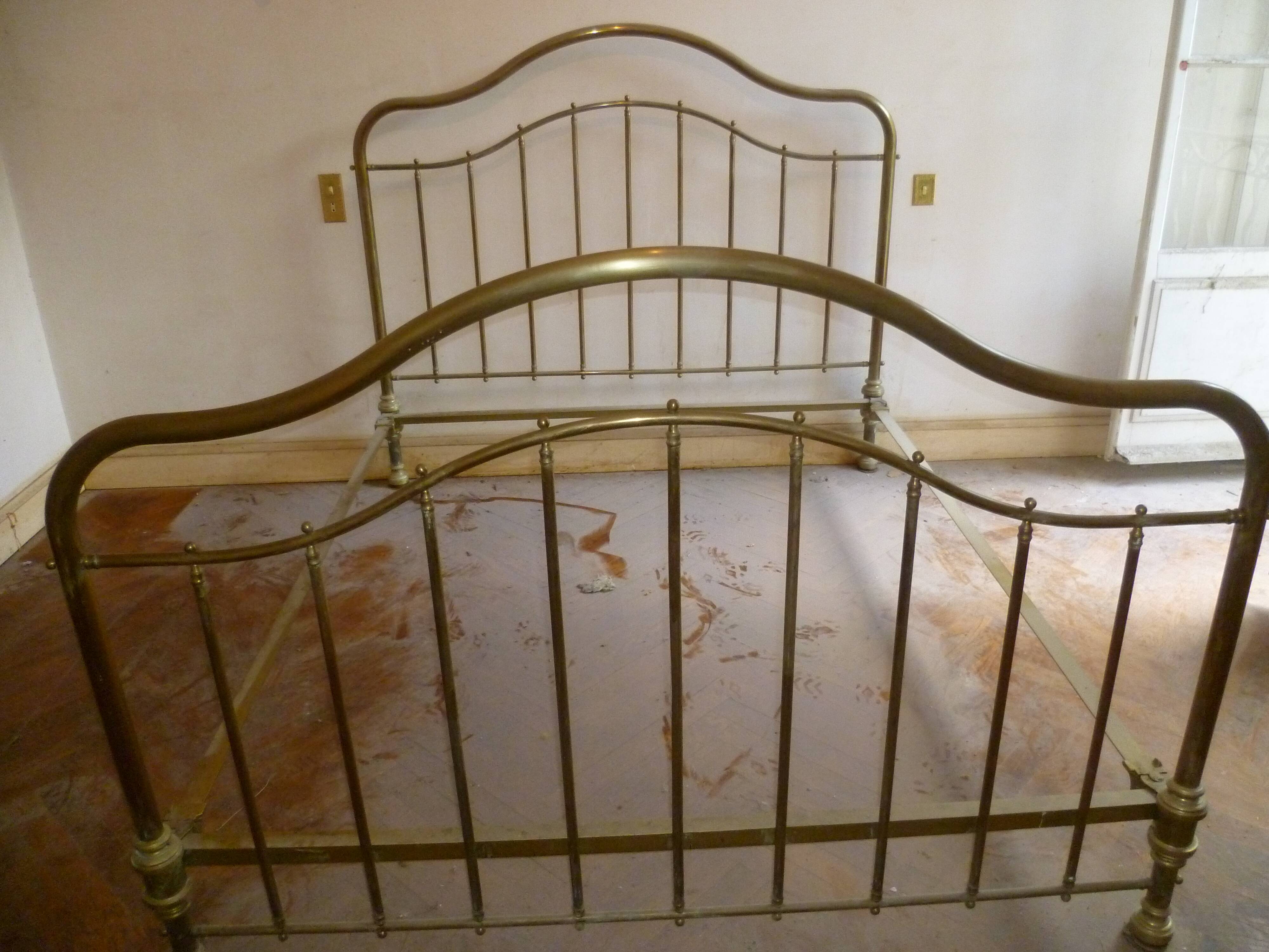 Early 20th century brass bed