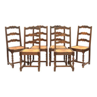 6 straw chairs