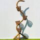Bamboo snake plant holder. Vintage 50s.