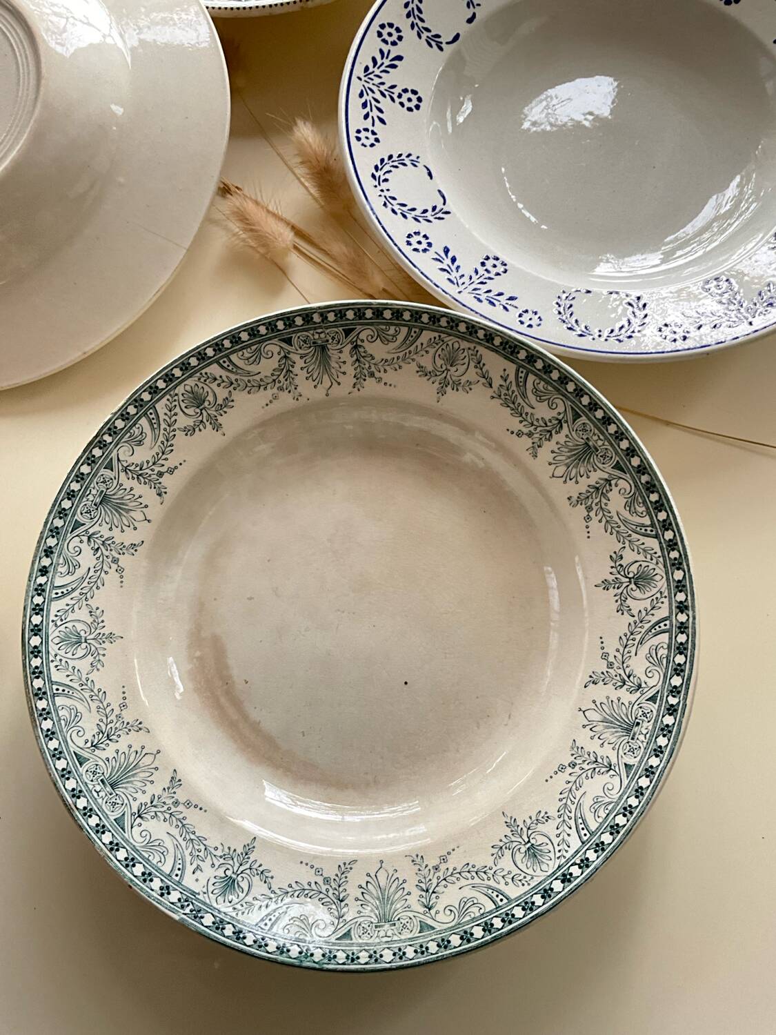 Mix and match old deep plates.