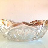 Cut crystal fruit bowl with gold rim / vintage 50s-60s