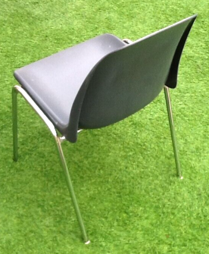 1970s pat. pend dipiplast stackable chair grey shell grained surface