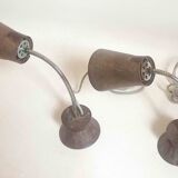 Pair of Armelec industrial articulated lamps from the 1950s