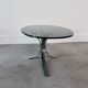 seventies coffee table with chrome and smoked glass