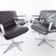 Wilkhahn Delta 2000 set of 4 black leather dining chairs by Delta Design
