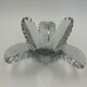 Trinket bowl in Vannes crystal, decoration of palm leaves - 1960s-1970s