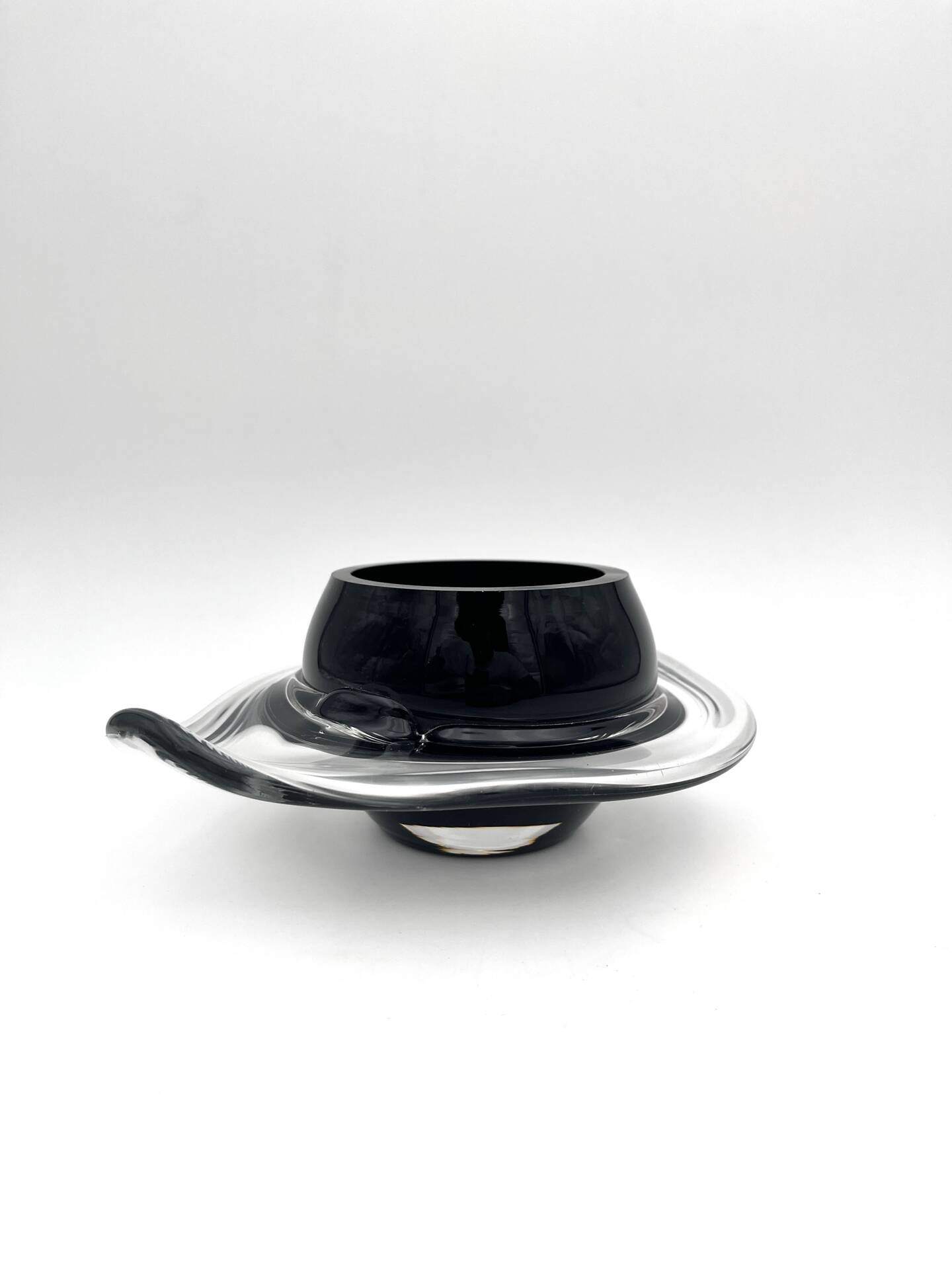 Coupe Vide-Poche Design Verre d'Art Soufflé Signé Ioan Barna