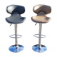 Paire de tabourets de bar vintage chrome et skai