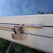 Verrière bois 3 fenêtres à soufflet et abbatant