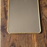 Simple barber mirror with gold metal chain