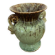 Antique Green Brown Ceramic Baluster Vase Vintage Decoration