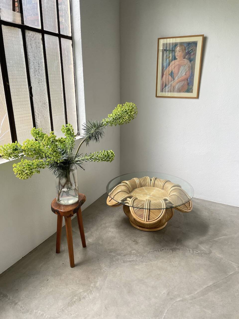 Vivai del sud “flower” rattan coffee table