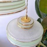 Pendant light in green granite glass with dome from the 1930s - 4 copies in stock