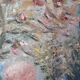 Tableau peinture huile pommiers en fleurs
